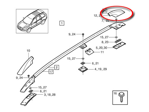 Capac sina stanga spate portbagaj XC90